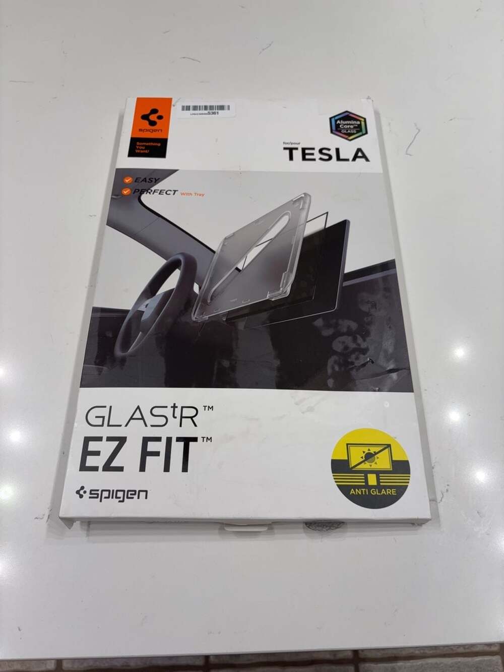 Spigen Glas.tR EZ Fit Auto-Display Screen Protector Tesla 16-inch, Anti-Glare